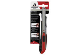 American Line Snap Off Knife: 13 Point / 9 mm Auto-Retract Knife with 1 Blade, in package
