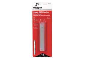 American Line Snap Off Blade: 13 Point / 9 mm Blade, 10 Pack