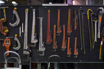 Tools at the blade manufacturing facility in Verona